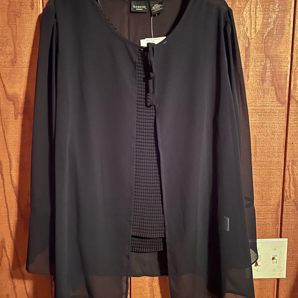 George Brand Black Sheer Cardigan